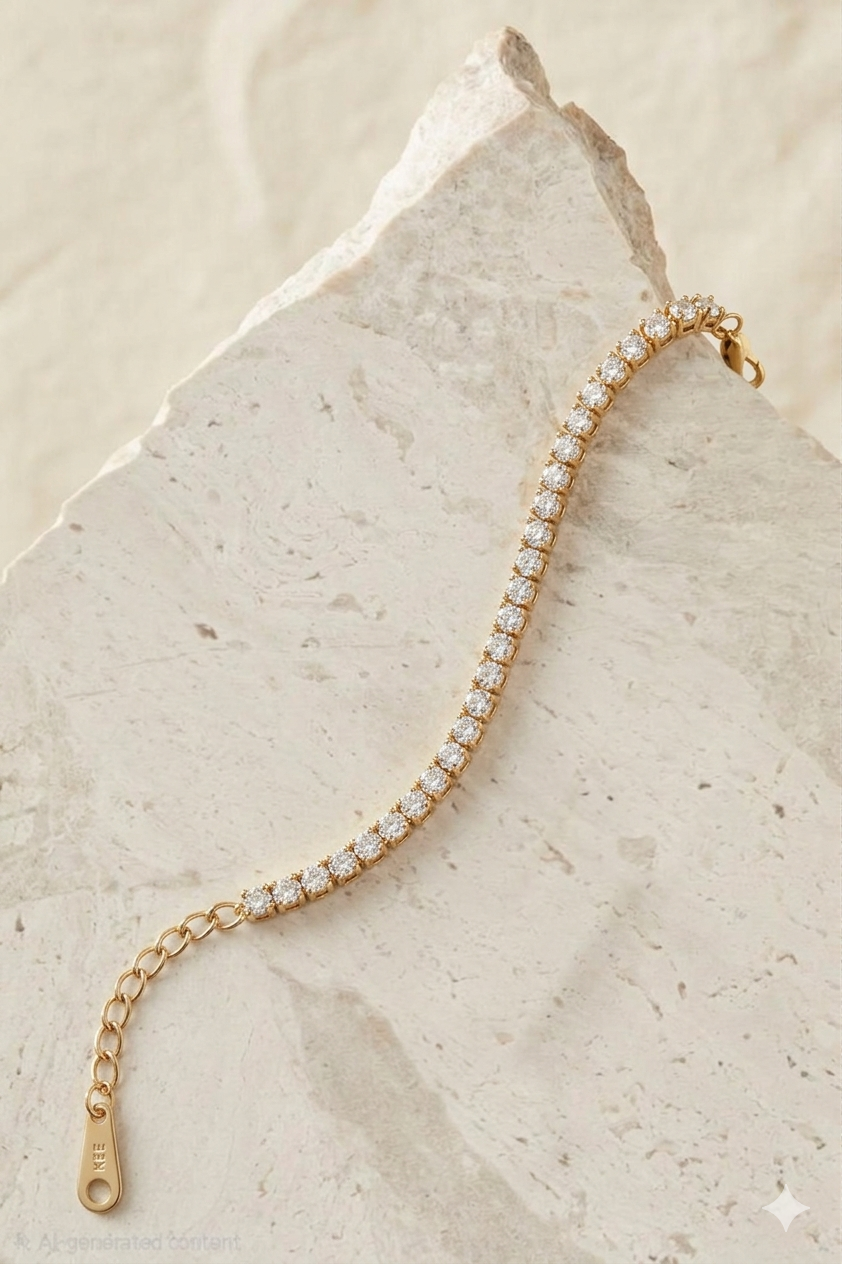 Elegant Gold-Tone Tennis Bracelet