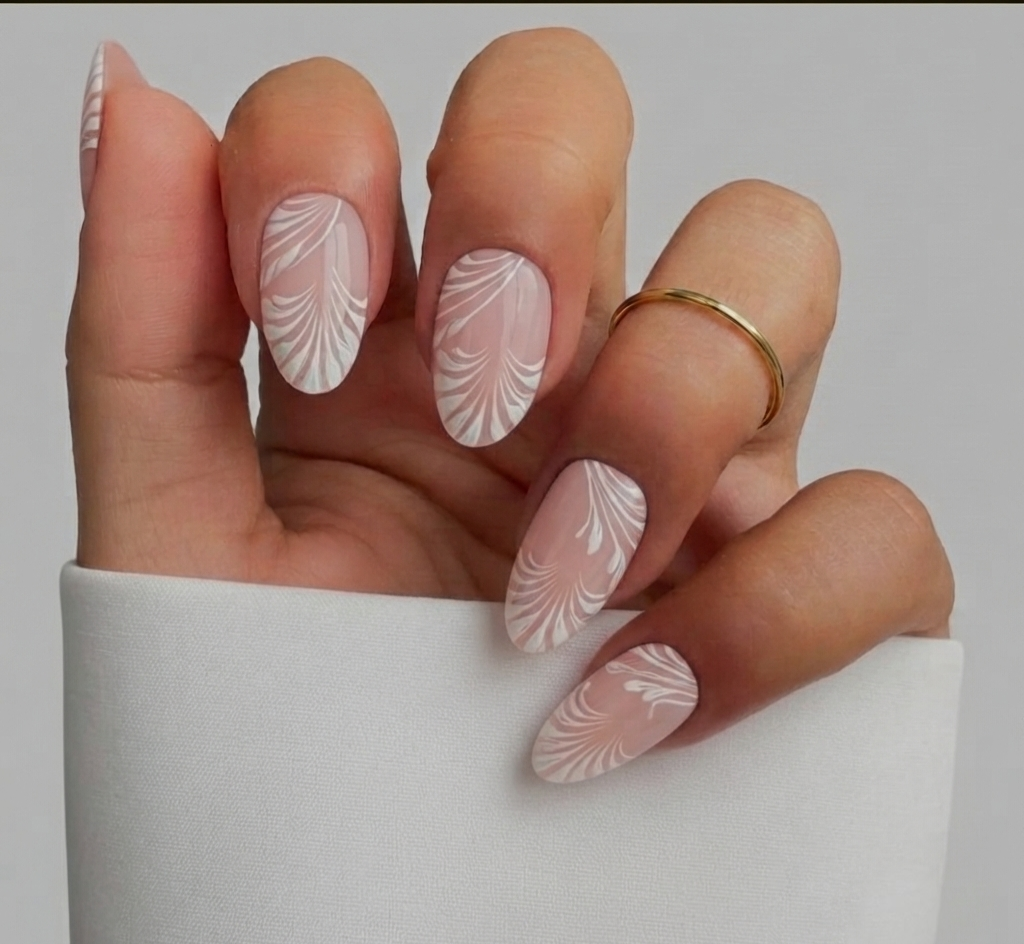 Palm Frond French Nails