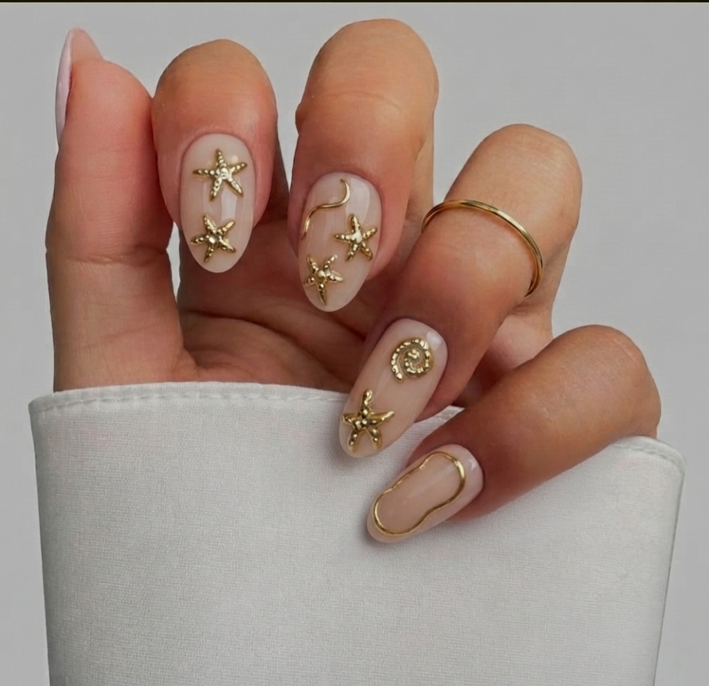 Gilded Starfish Wire Nails