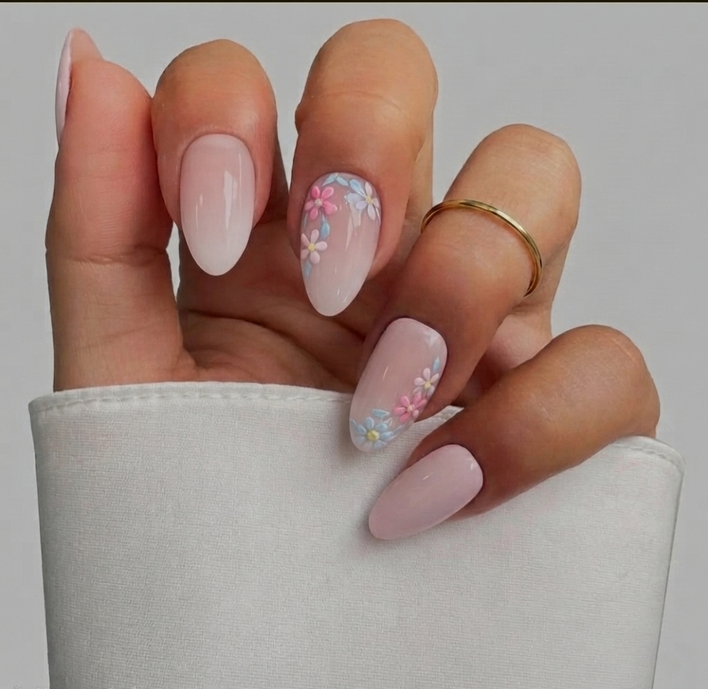 Pastel Garden Vine Nails