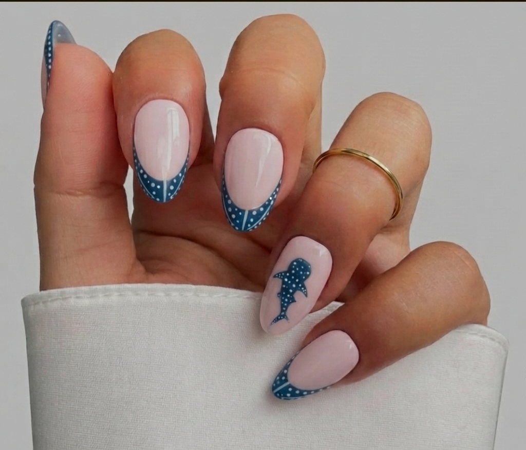 Ocean Dot Shark Nails