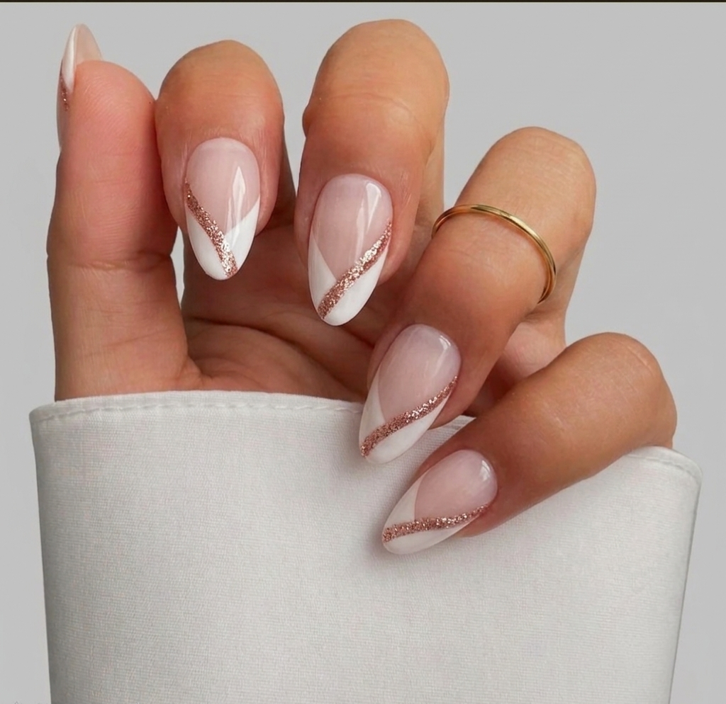 DIAGONAL FRENCH GLITTER