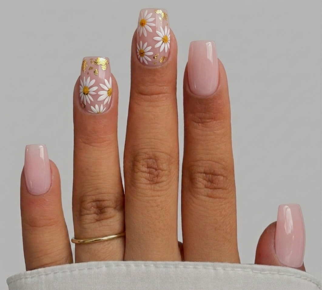 Floral press-on nails by MAYVIN LUXE