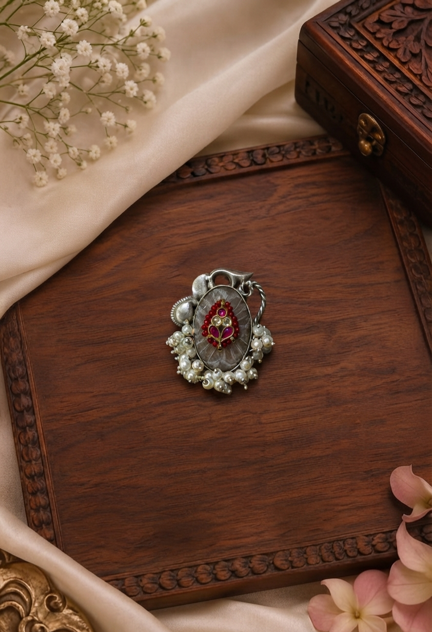 Chakra Pearl Kundan Ring