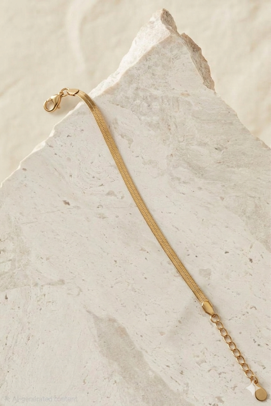 Classic Herringbone Gold-Tone Bracelet