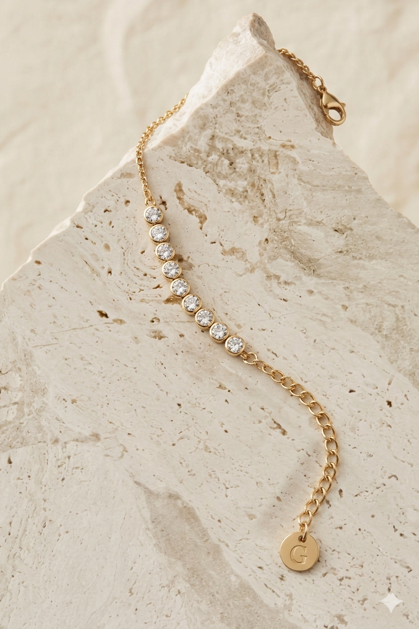 Radiant Crystal Accent Link Bracelet