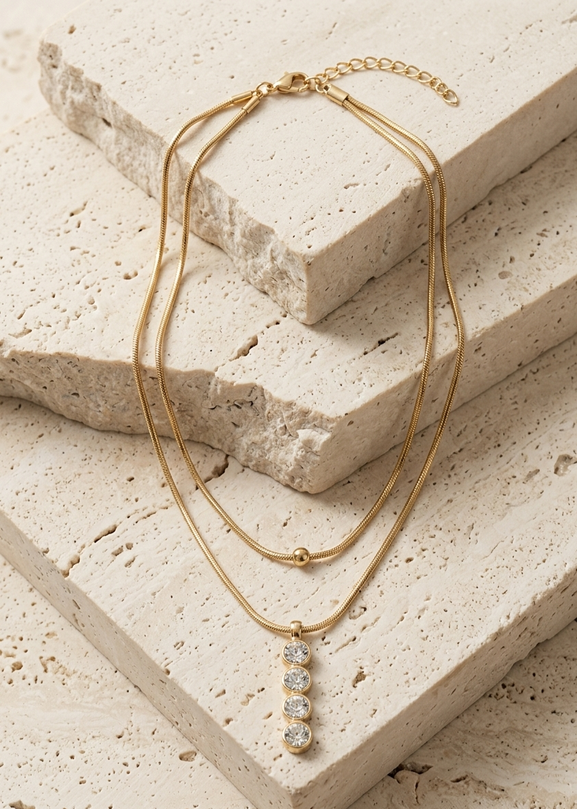 The Linear Prism Layered Necklace