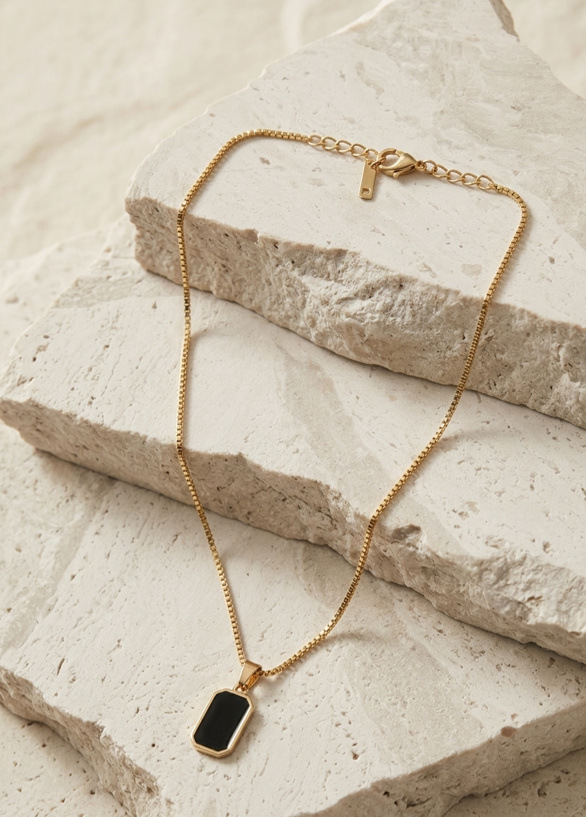 The Obsidian Rectangular Pendant