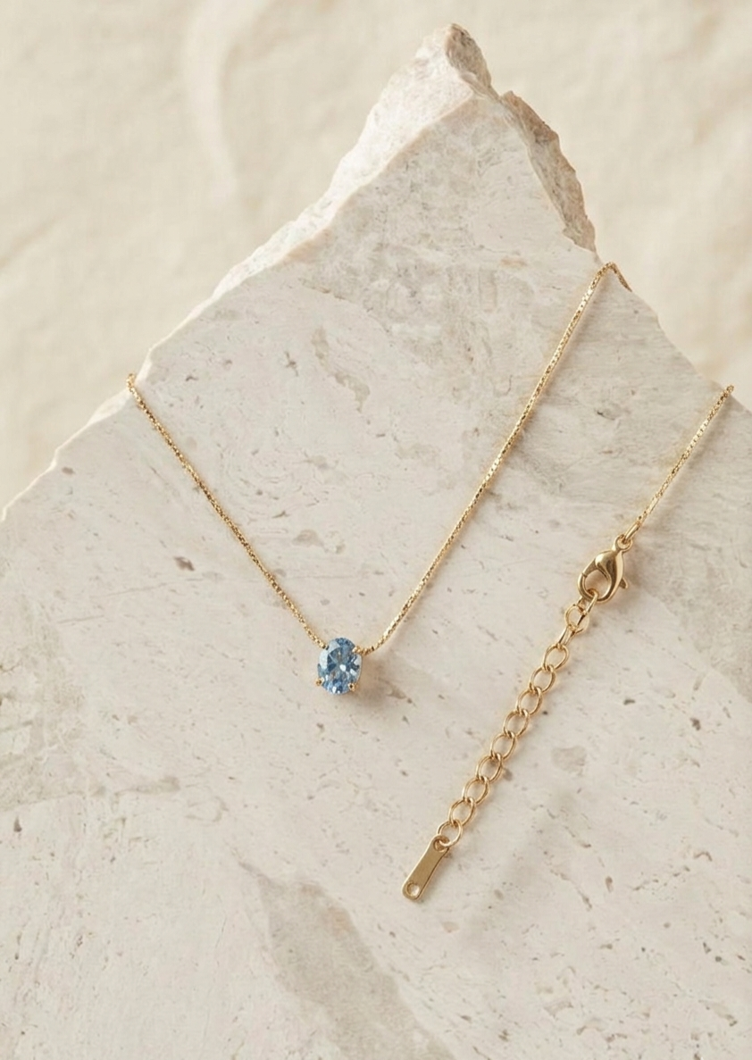 The Azure Solitaire Pendant