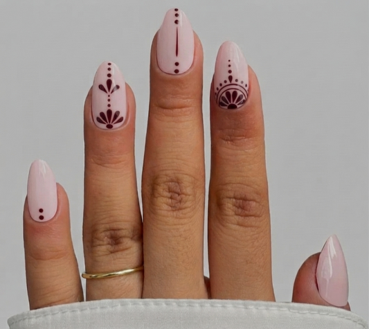 Henna Mandala Nude Nails