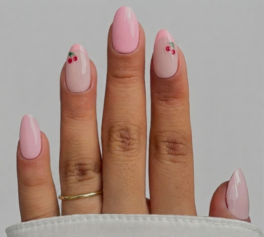 Cherry Blush Kiss Nails