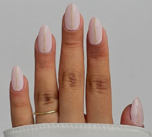 Gilded Triple Dot Line Nails