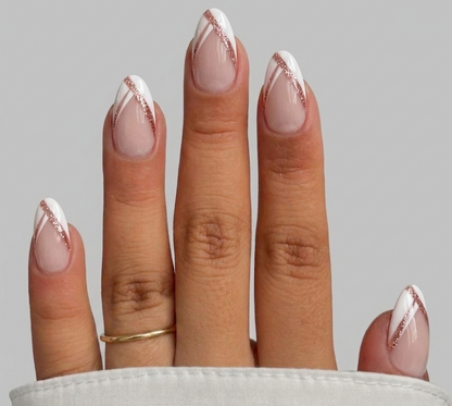 DIAGONAL FRENCH GLITTER