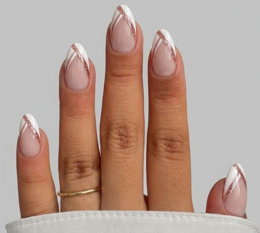 DIAGONAL FRENCH GLITTER
