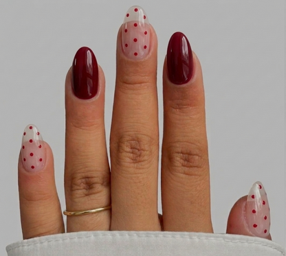 BURGUNDY SHEER DOT