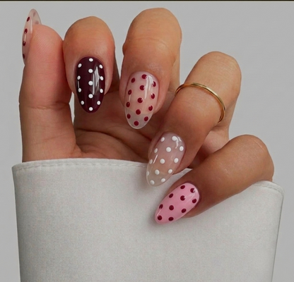 BURGUNDY SHEER DOT